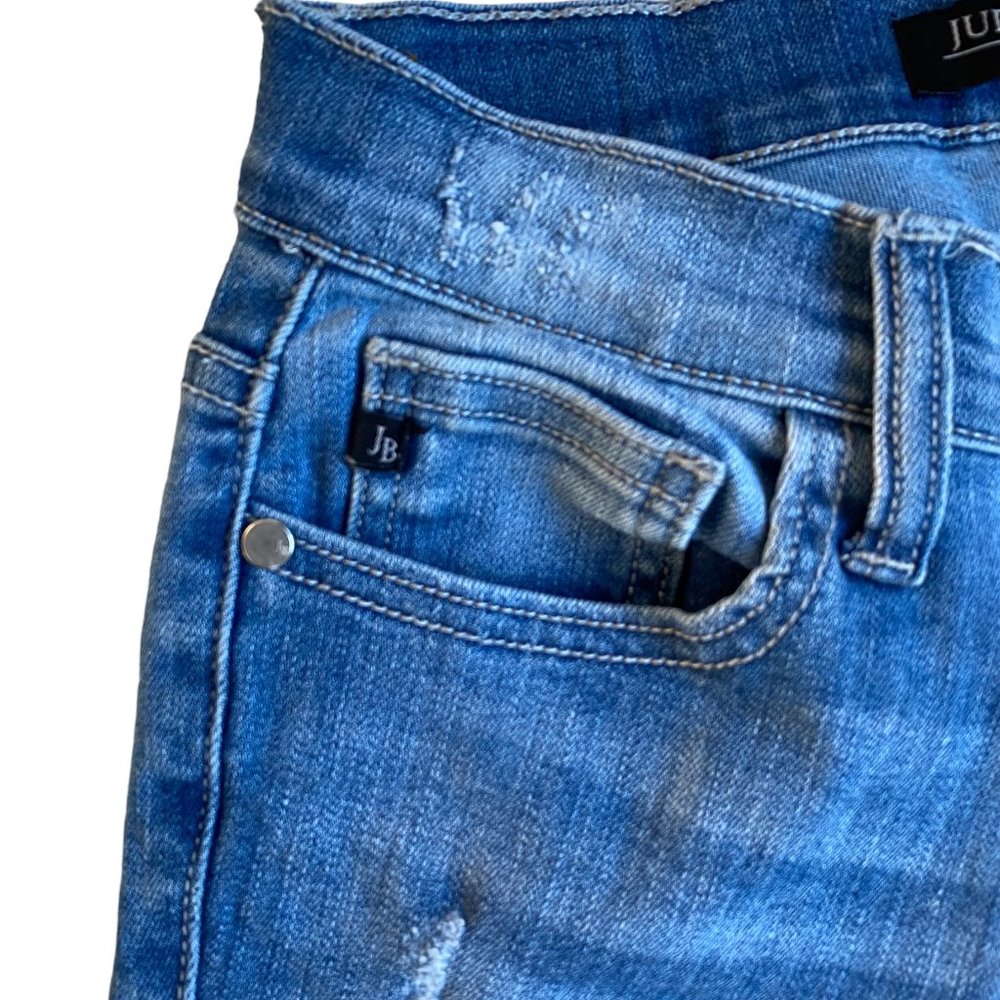 Judy Blue Destroyed Distressed Slim Skinny 90s Y2K Grunge Jeans JB8261MD-3/26 - Picture 4 of 16